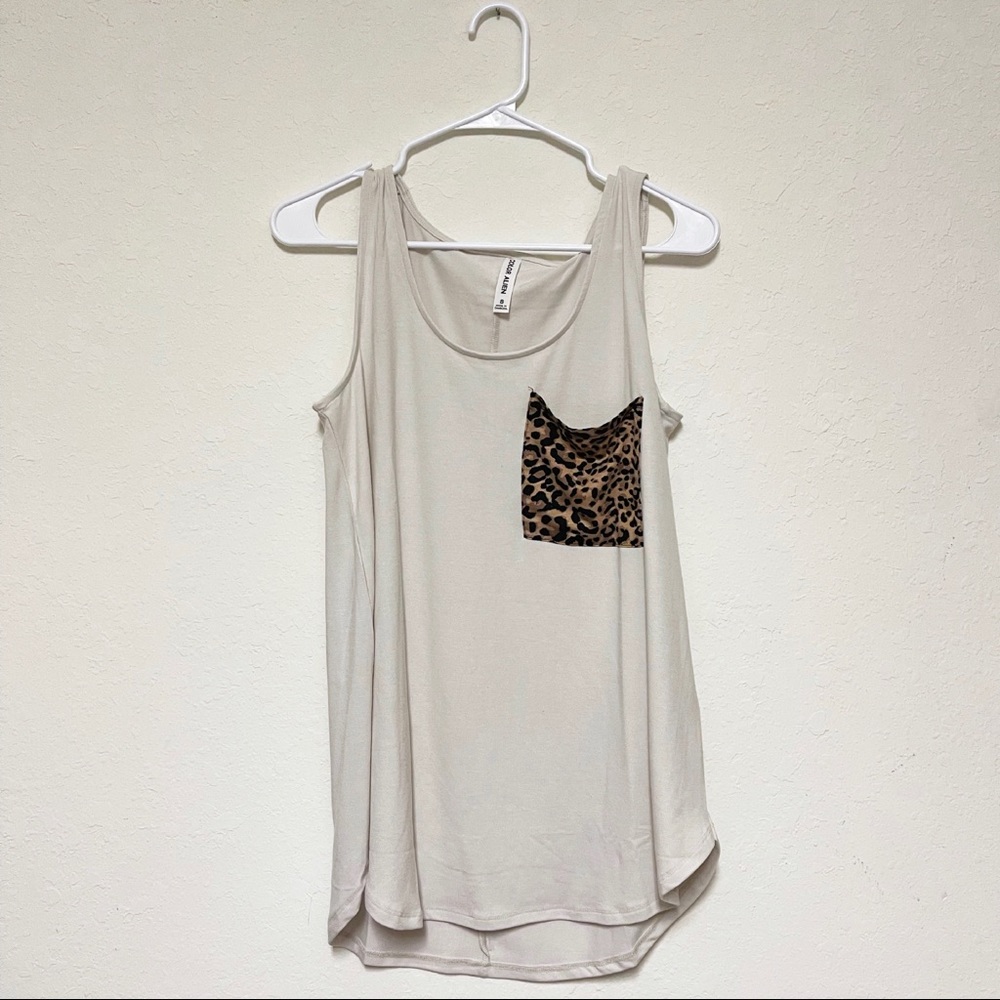 Bone Leopard Pocket Tank